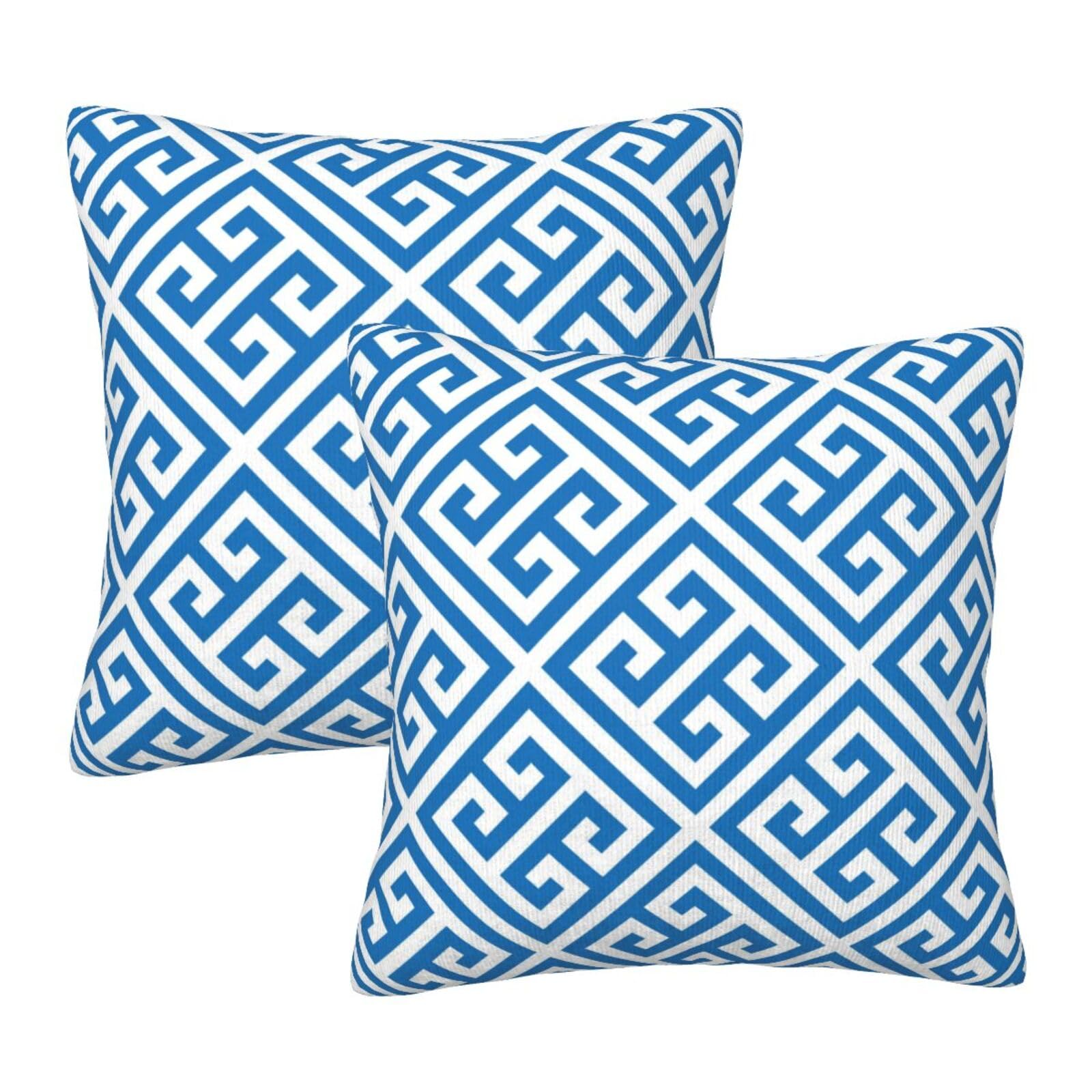 Wansin Greek Key 16 Pillow Covers Set Of 2 Throw Pillow Covers Decorative Pillow Cases Modern Home Decor For Sofa Couch Bed Greek Key 18"X18"(45 * 45Cm)