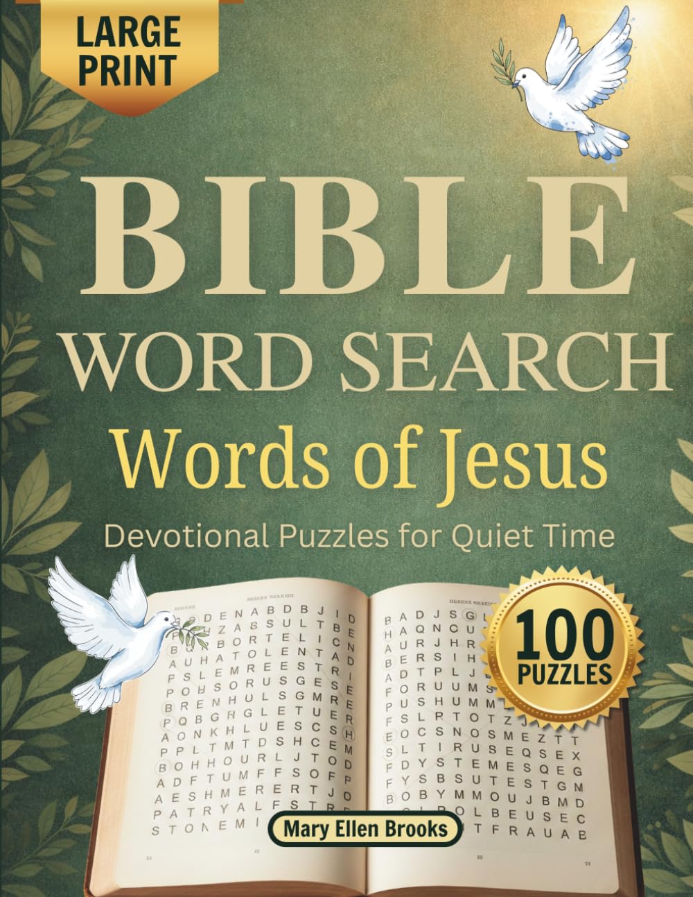 Bible Word Search: Words of Jesus: Large Print Christian Word Search Puzzles for Quiet Time, Reflection and Peace with Illustrated Devotional Moments