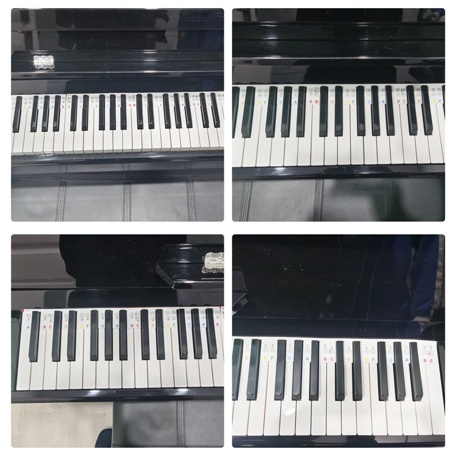 Touches Autocollants pour Clavier de Piano, 88 touches, Silicone, Coloré, pour Débutants et Enfants