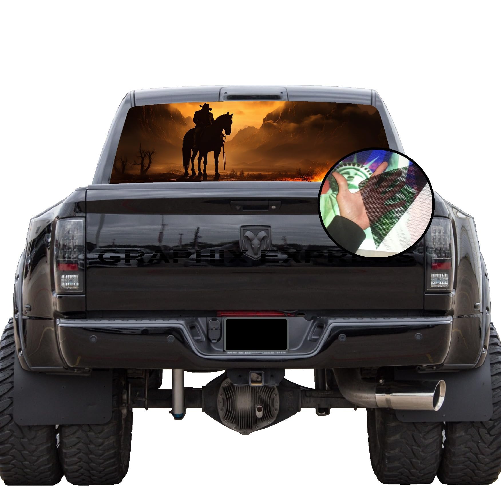 AMERICAN TRANSFERS PICTURES cowboy 転写紙 Amazon.com - GRAPHIX EXPRESS Truck Back Window Graphics (P590