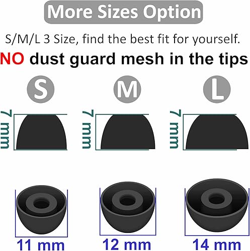 Miniatura 3 de 6 pares de auriculares para Galaxy Buds 2 Pro almohadillas para oídos SML de repuesto de goma de silicona suave de gel flexible compatible con