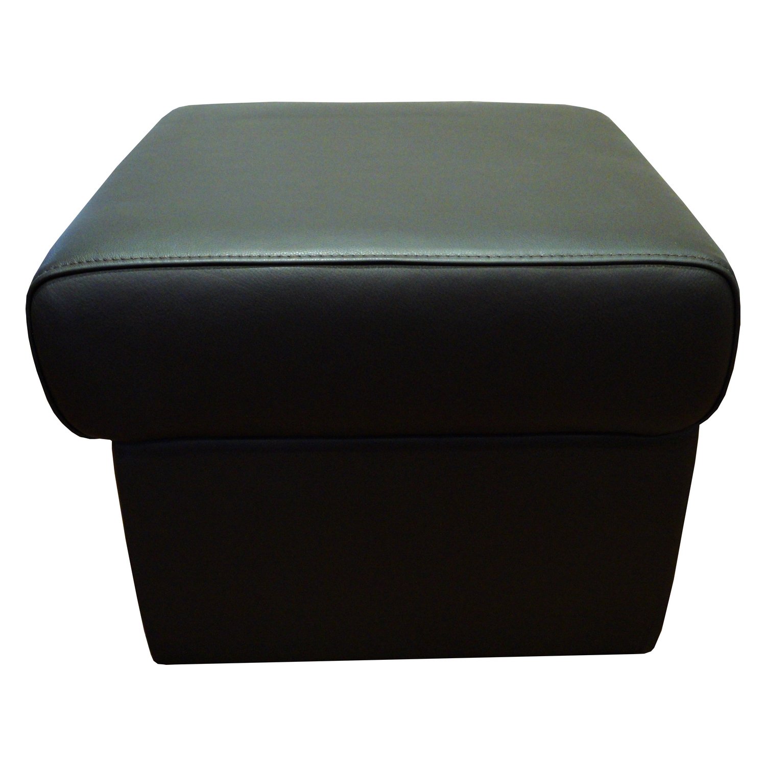 Quattro Meble Schwarz Echtleder Hocker 50cm x 50cm aufklappbar mit Stauraum Sitzhocker Rindsleder Sitzwürfel Fußhocker Polsterhocker Echt Leder Puff