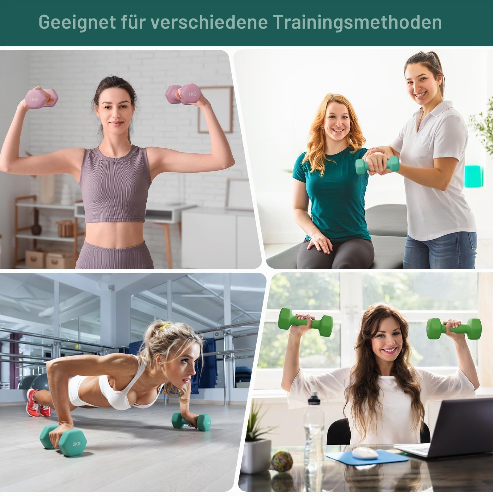Dripex Hanteln Set, 3 Paar enthält 1kg-3kg oder 1kg - 5kg mit Ständer Aufbewahrung, 12kg oder 18kg Kurzhanteln Neopren für Zuhause