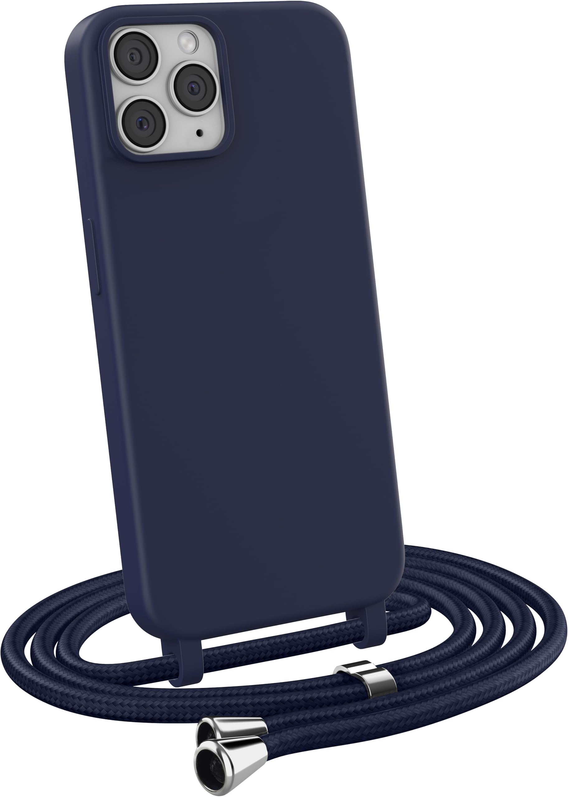 MyGadget smycz do telefonu dla Apple iPhone 11 Pro - [ Etui z regulowanym paskiem ] - TPU etui z paskiem do zawieszenia - Sznurek pokrowiec ochronny - Ciemnoniebieski