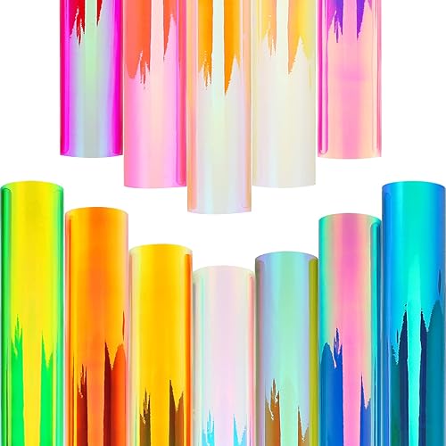 Miniatura 4 de Lya Vinyl Vinilo holográfico, (12 x 12 pulgadas), paquete de 12 hojas de vinilo holográficas permanentes para todas las máquinas de corte para