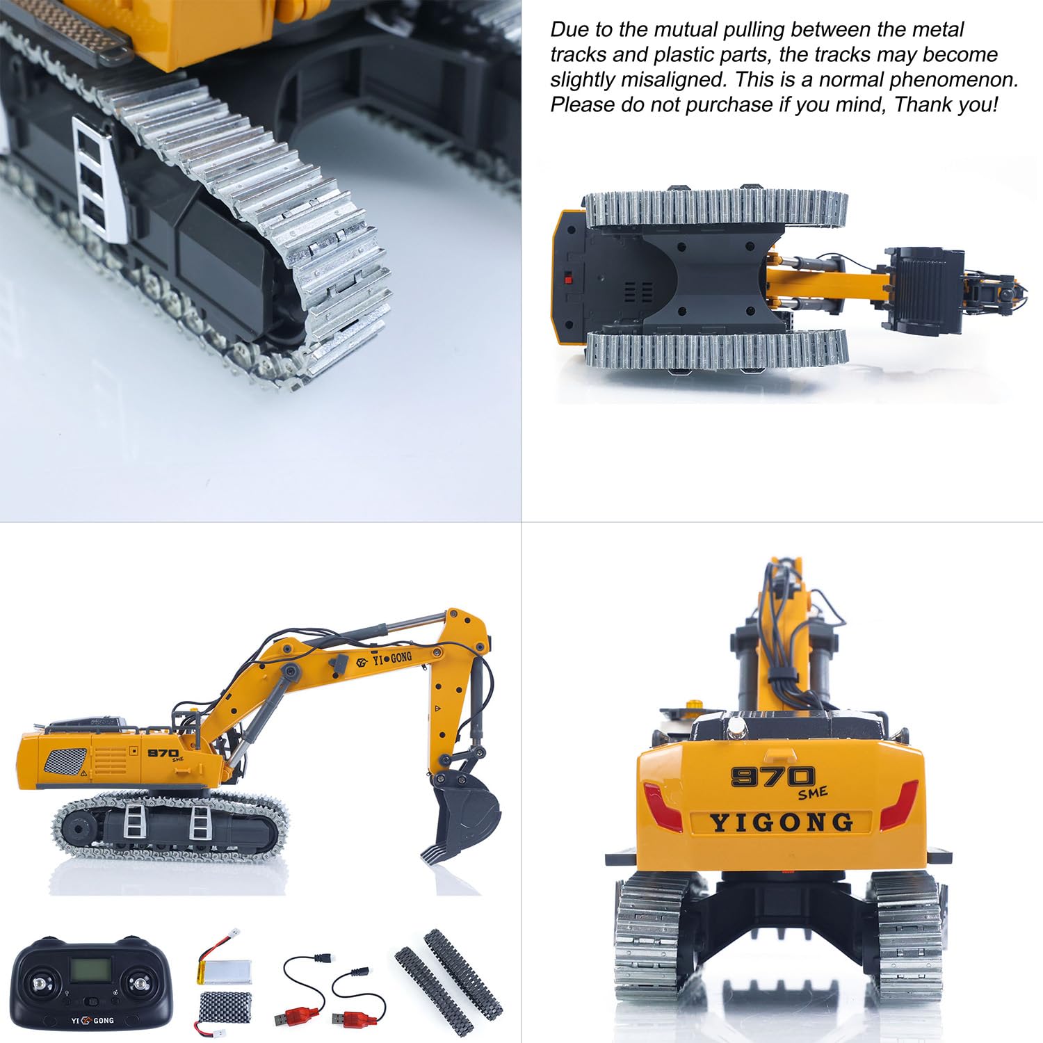 TOUCAN RC HOBBY 1:50 RC escavatore K970 macchina da costruzione telecomando escavatore elettrico pala metallica catena luce suono RTR batteria