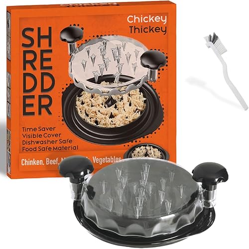 Miniatura 2 de Chickey Thickey Trituradora de pollo con cepillo de limpieza, herramienta trituradora de carne para triturar pollo y verduras sin esfuerzo. Tiene