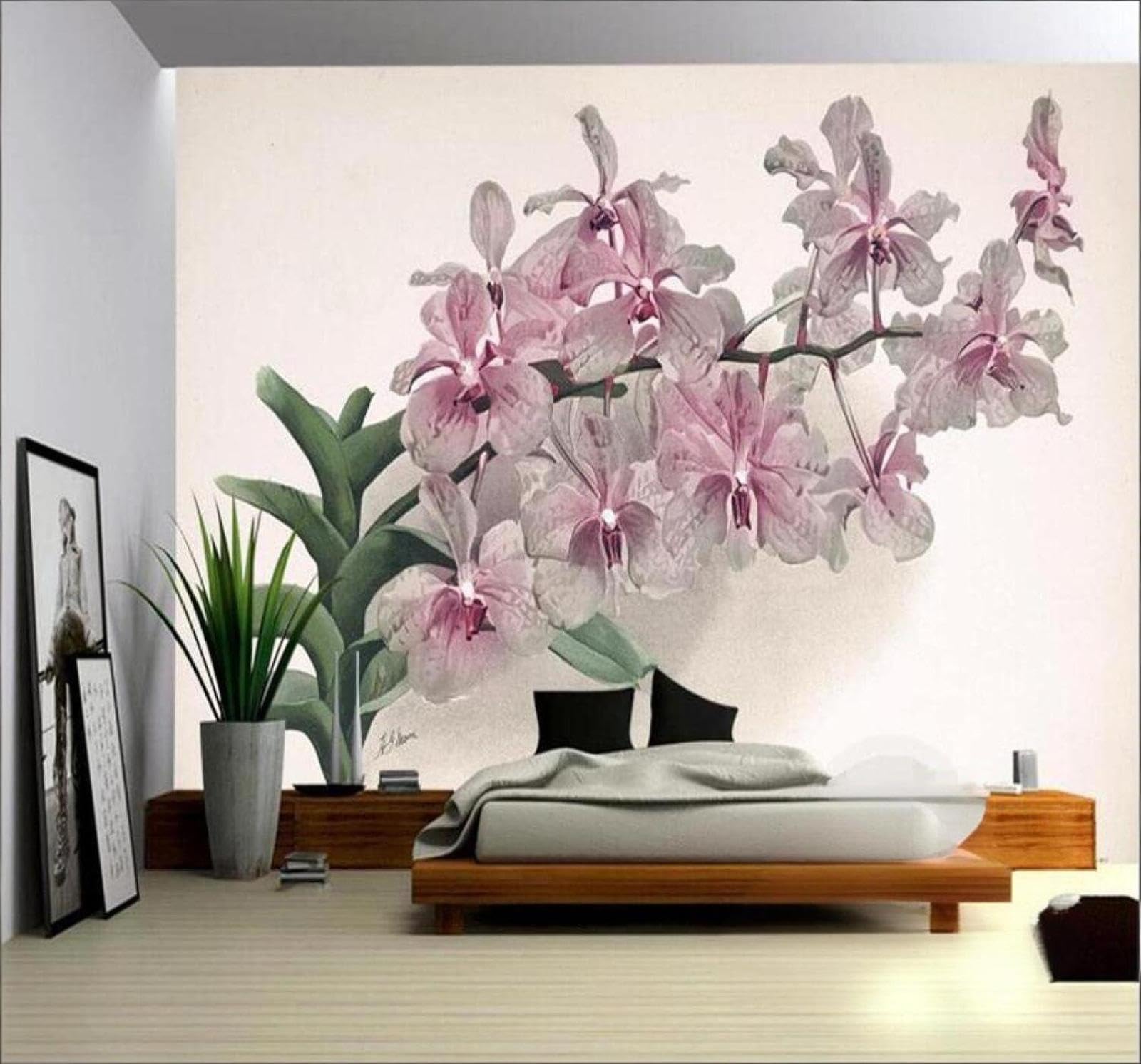 XLMING Minimalist Three Dimensional Plants Pink Flowers 3D Wallpaper Luxury Home Dining Decor Paste Sofa Living Room The Wall for Bedroom Mural-200cm×140cm