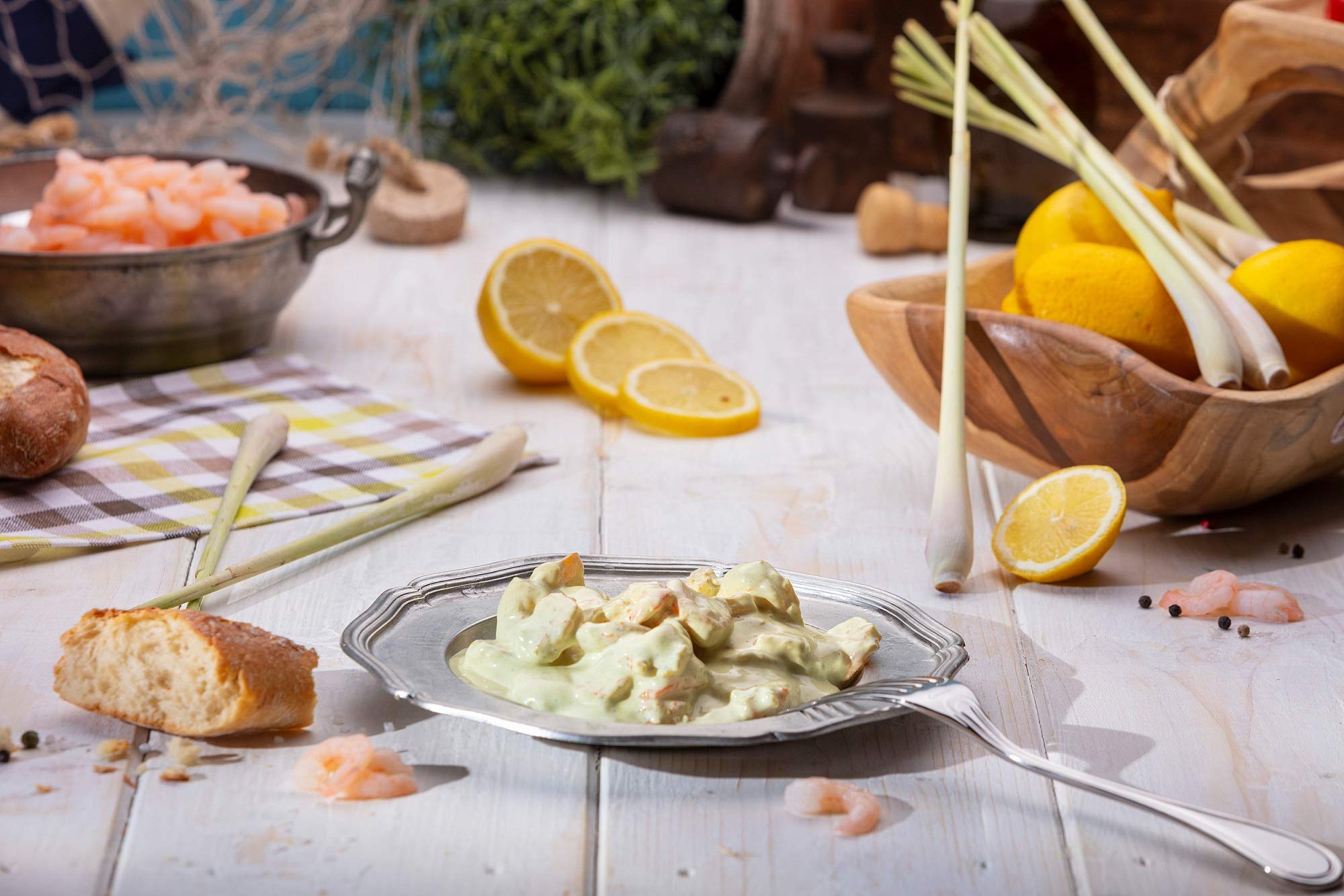 Klaassen Thai-Lemon Garnelensalat, in Handarbeit hergestellt, fruchtiges Thai-Gewürz, mit Zitronengras und Limetten, 1000g
