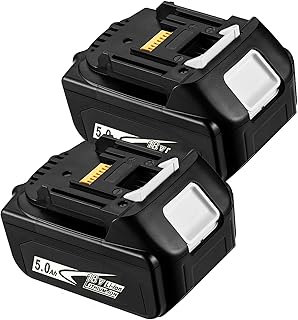 DEWQKI 2 Pack 5.0 Battery Replacement for Makita 18V Battery Compatible with Makita 18 Volt Cordless Power Tools BL1860B BL1850B BL1840B BL1830B BL1815B Batteries