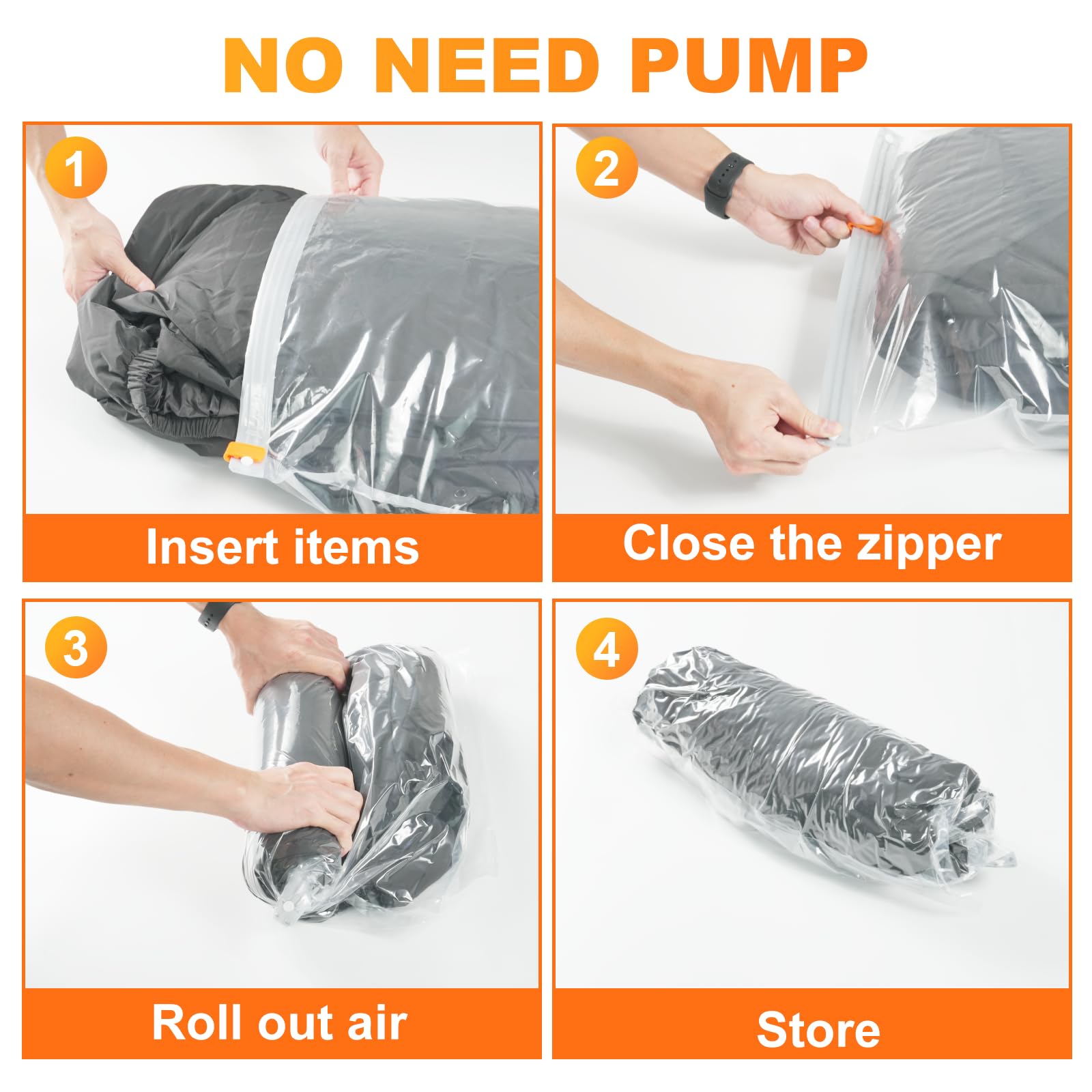 Wevac 20 Piezas Bolsas Ropa al Vacio (4 Jumbo, 4 Grandes, 4 Medianas, 4 Pequeñas, 4 Enrollables) con Bomba Eléctrica, Doble Sello de Cremallera, Sacos Vacuo Para Guardar Ropa, Mantas y Edredones