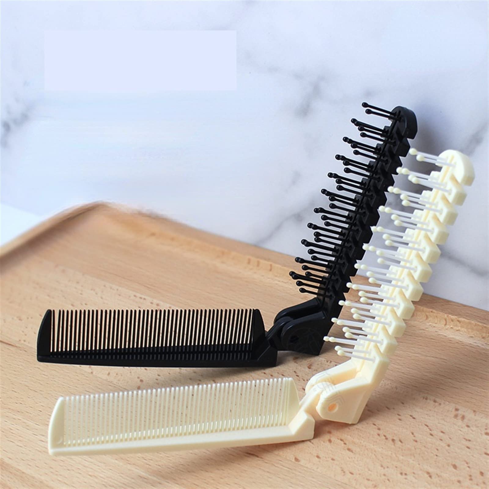 DieffematicSZ Grzebień Plastic Folding Comb Hair Comb Plate Hair Comb Modelling Comb Close Tooth Comb Travel Compact And Portable (Color : Schwarz)