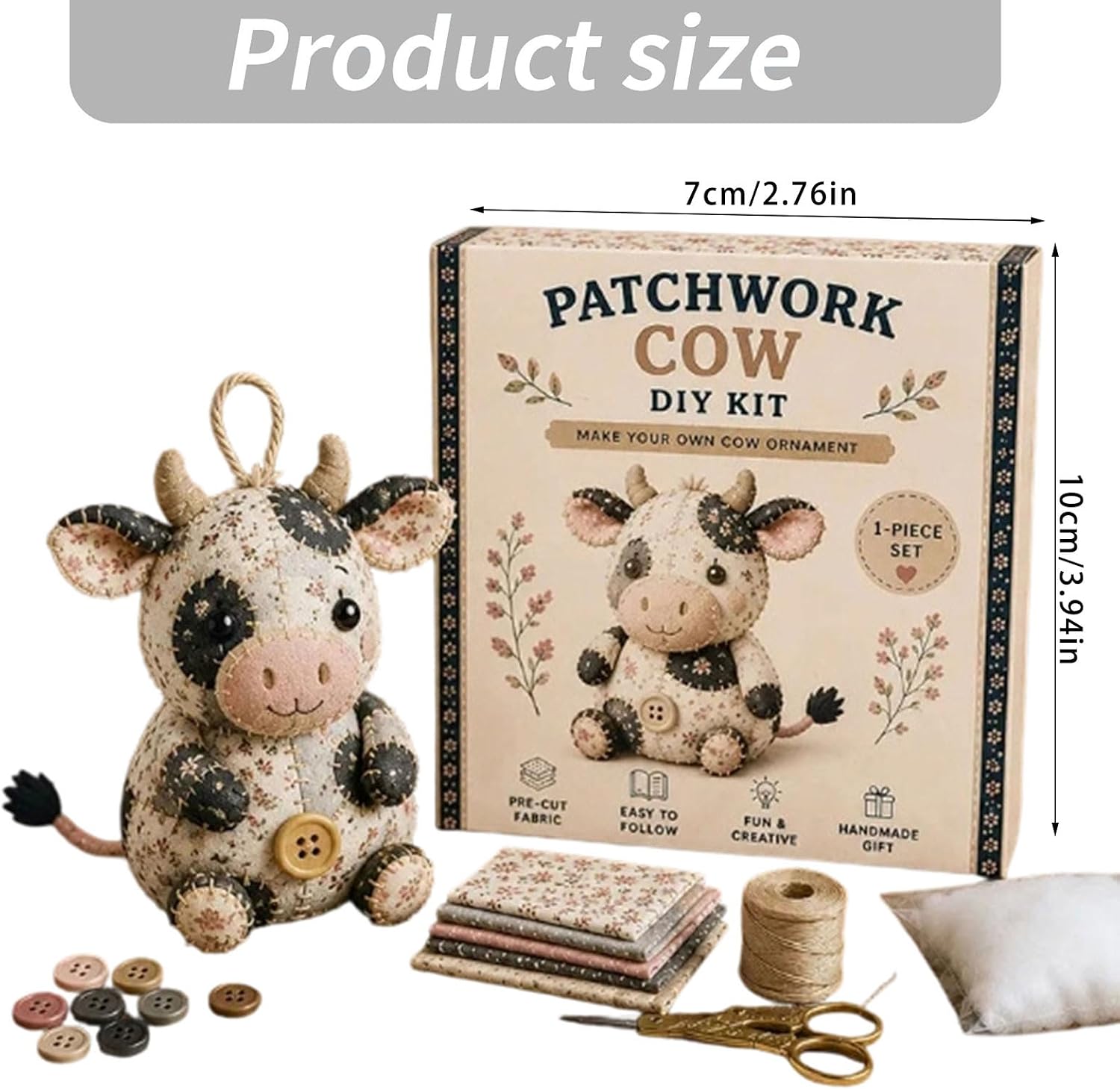 Bydezcon Diys Animal Sewing Set Diys Patchwork Animal Set for Adults Beginners Precuts Floral Fabric Sewing Sets Patchwork
