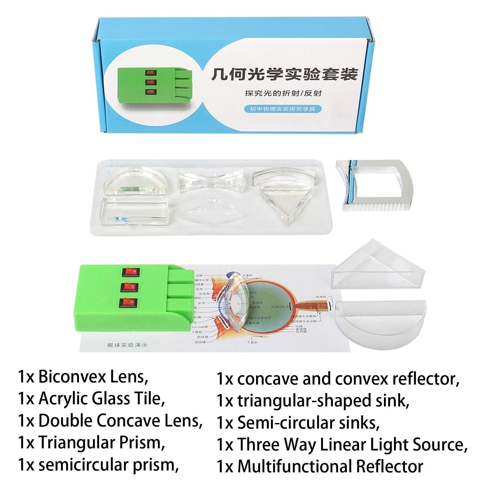 Set Di Apparecchiature Sperimentali Ottiche Di Geometria Fisica Kit Scientifici Di Riflessione E Rifrazione Della Luce Fisica, Set Di Esperimenti Di Ottica Di Fisica Educativa Esperimento