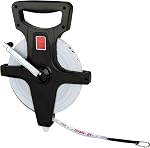 Champion Sports Open Reel Measure Tape with Metal Spike, Hand Crank - Open Tape Measure for Track and Field, Long Jump - Durable, Dual-Sided Measuring Reel with Feet and Meters - Multiple Lengths