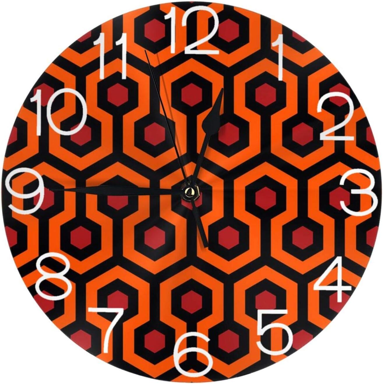 Overlook Hotel Carpet The Shining Wall Clock Silent Non-Ticking 10 Inch Round Wall Clock Home Decor Clock Art for Living Room Kitchen Bedroom