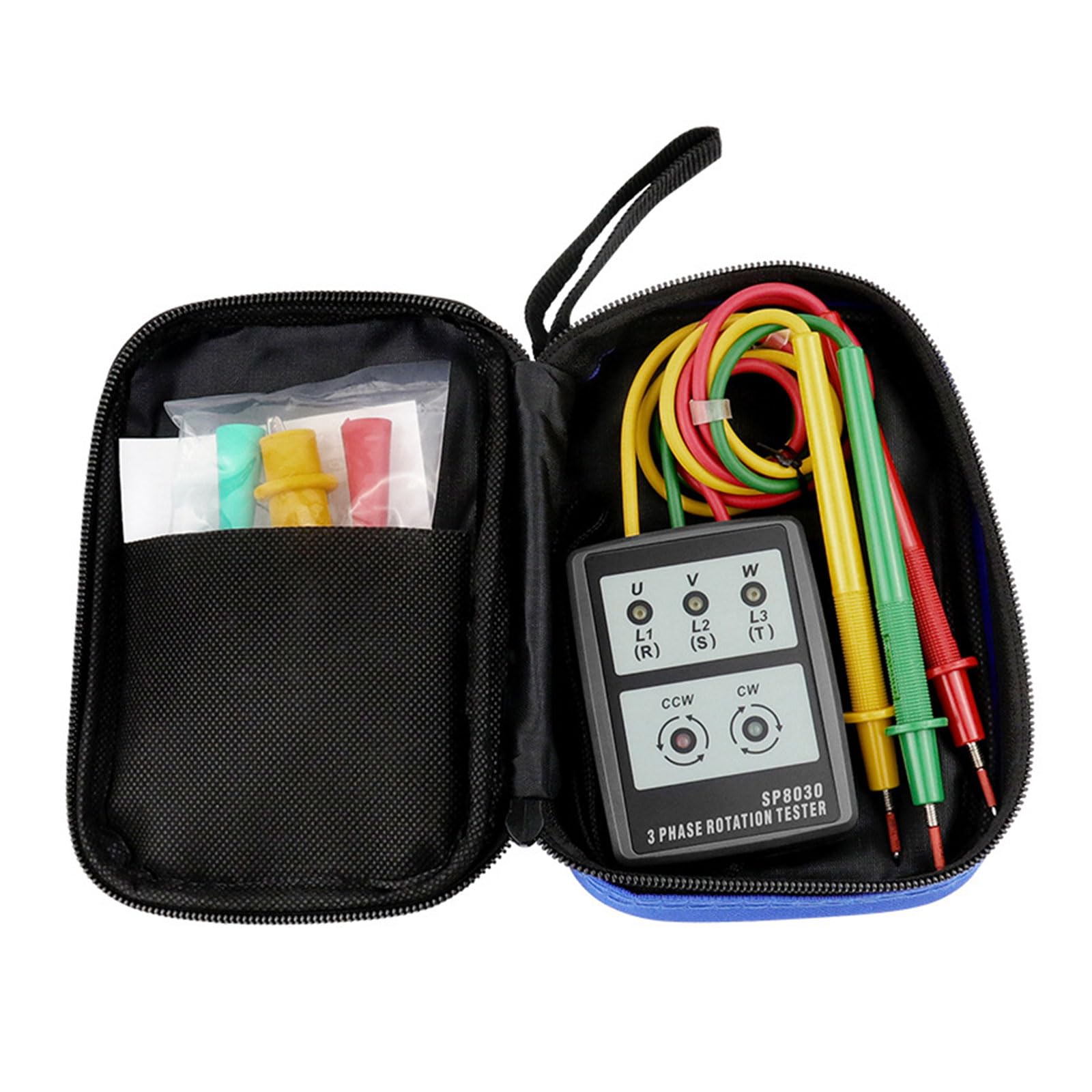 Nvoqilin Light 3 Phase Sequences Presences Rotation Tester Indicators Detectors Meter With Led 60V-600V 3 Phase Rotation Tester Tool Meter