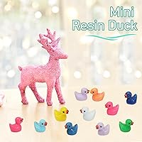 Vista 5 de Rachan 130 piezas de mini patos de resina a granel para paisajes en miniatura, jardín, acuario, accesorios en maceta, juego de broma para el hogar