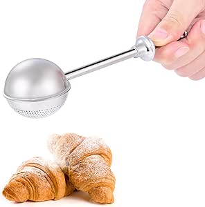 Flour Sifter, Stainless Steel Flour Sifter for Baking, One Handed Operation Baking Sifters, Great Flour Sieve Bakers Dusting Wand for Quick Sifting Cakes and Spices XVBITOR