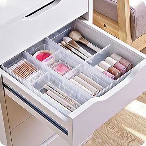Miniatura 1 de Chris.W - Bandeja organizadora para cajones de escritorio con separadores ajustables, varios cajones para maquillaje, utensilios, bolígrafos,