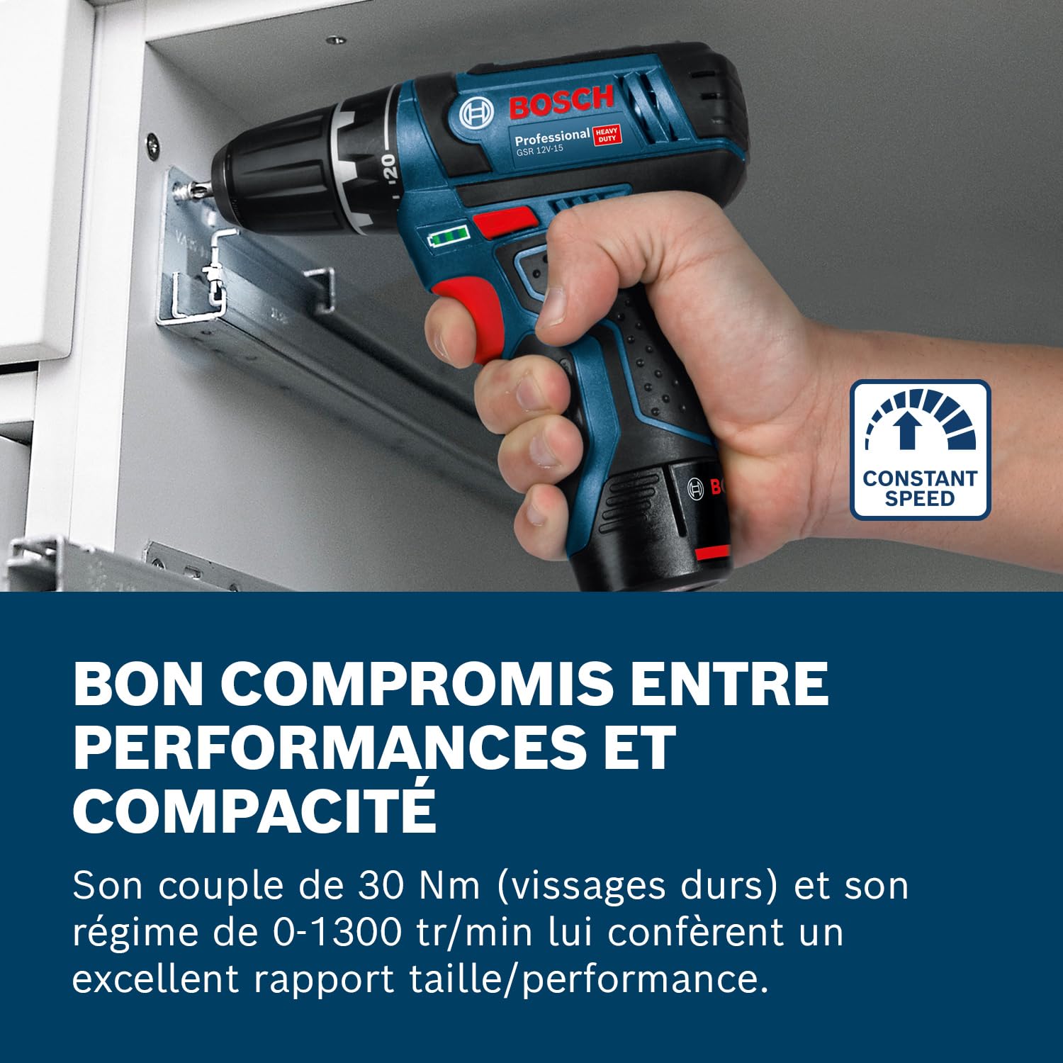 Bosch Professional 12V System perceuse-visseuse sans-fil GSR 12V-15 (avec 2 batteries 2,0 Ah, chargeur, set d’accessoires 39 pièces, sacoche d’outils) - Set Amazon Exclusive