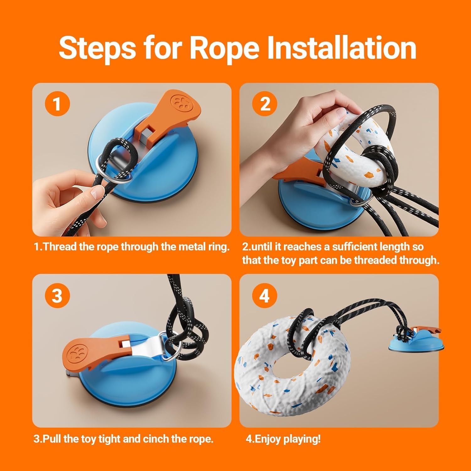 Aktor E-TPU Dog Balls, Interactive Dog Toys Tug of War, Teething Toys for Boredom to Keep Them Busy, Indestructible Dogs Toy for Dogs 2 Types (5 inch, Orange-Blue)