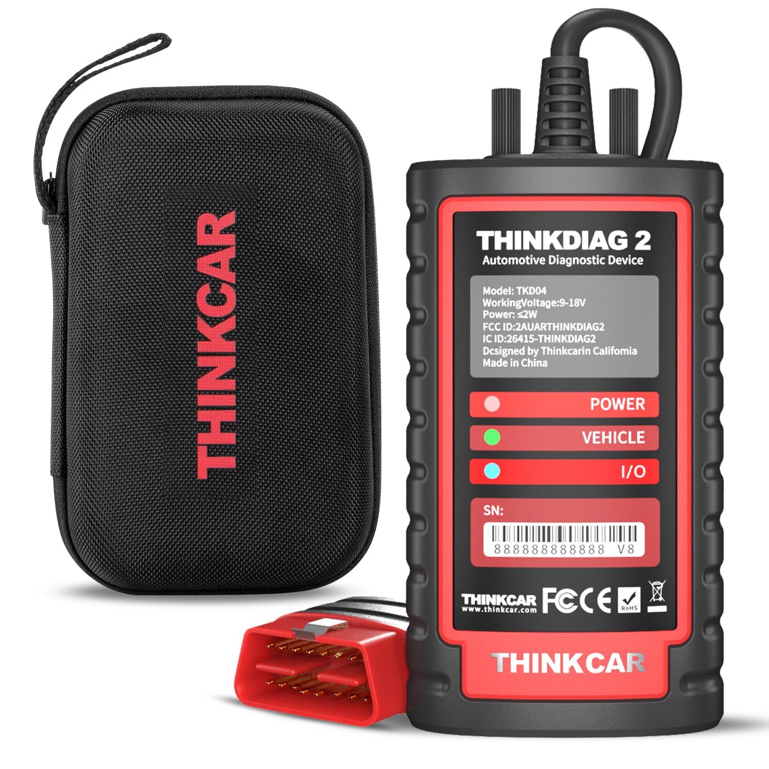 thinkcar obd2 Diagnosegerät,ThinkDiag 2 Bluetooth OBD2 Diagnose Scanner für Alle Fahrzeuge mit 15 Reset Funktionen für Alle System Diagnosen,Autodiagnose Unterstützung OBDII/EOBD/CAN-FD Protokoll…