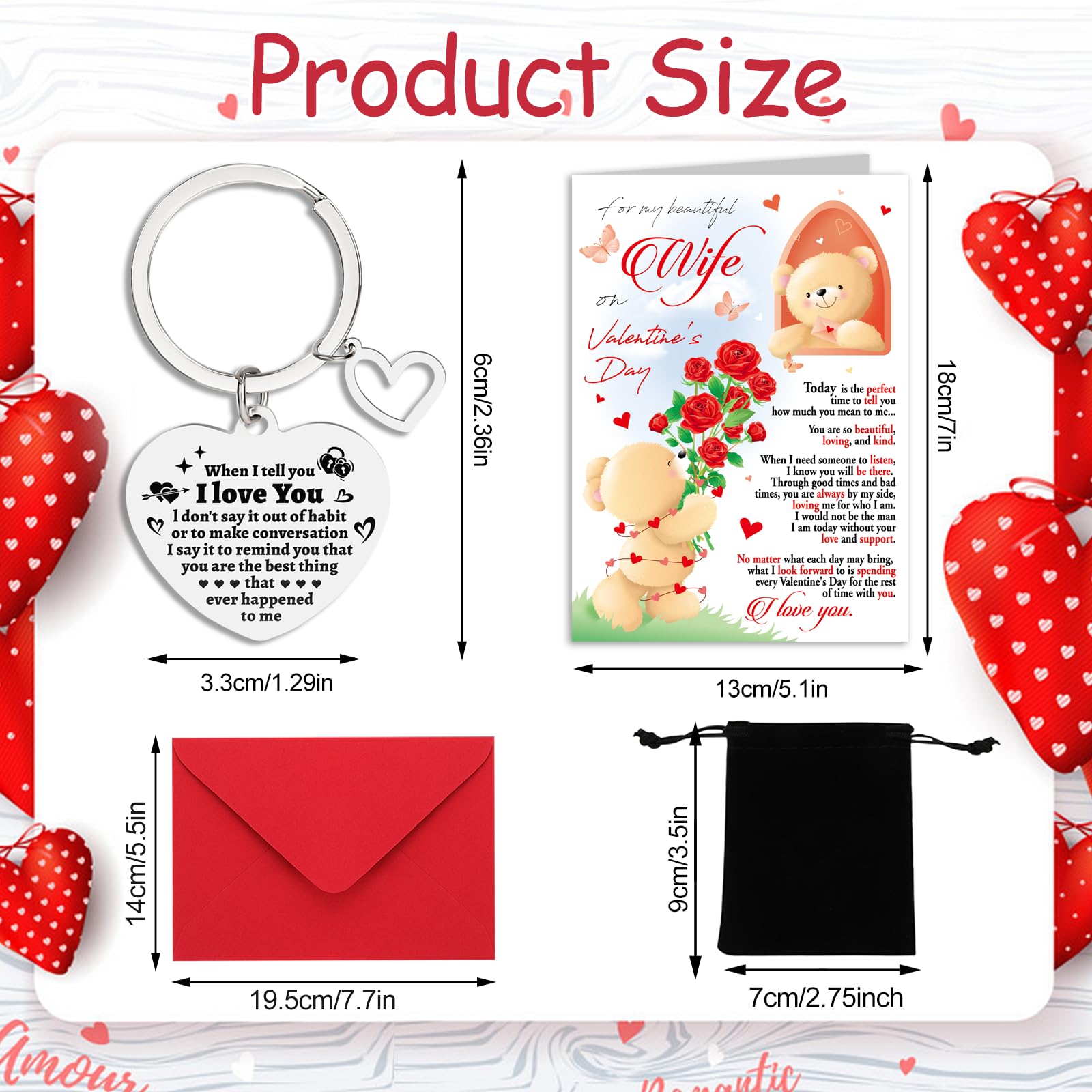 HOWAF Happy Valentine's Day Card for Wife Valentines Card Wife Valentines Day Card - Image 2