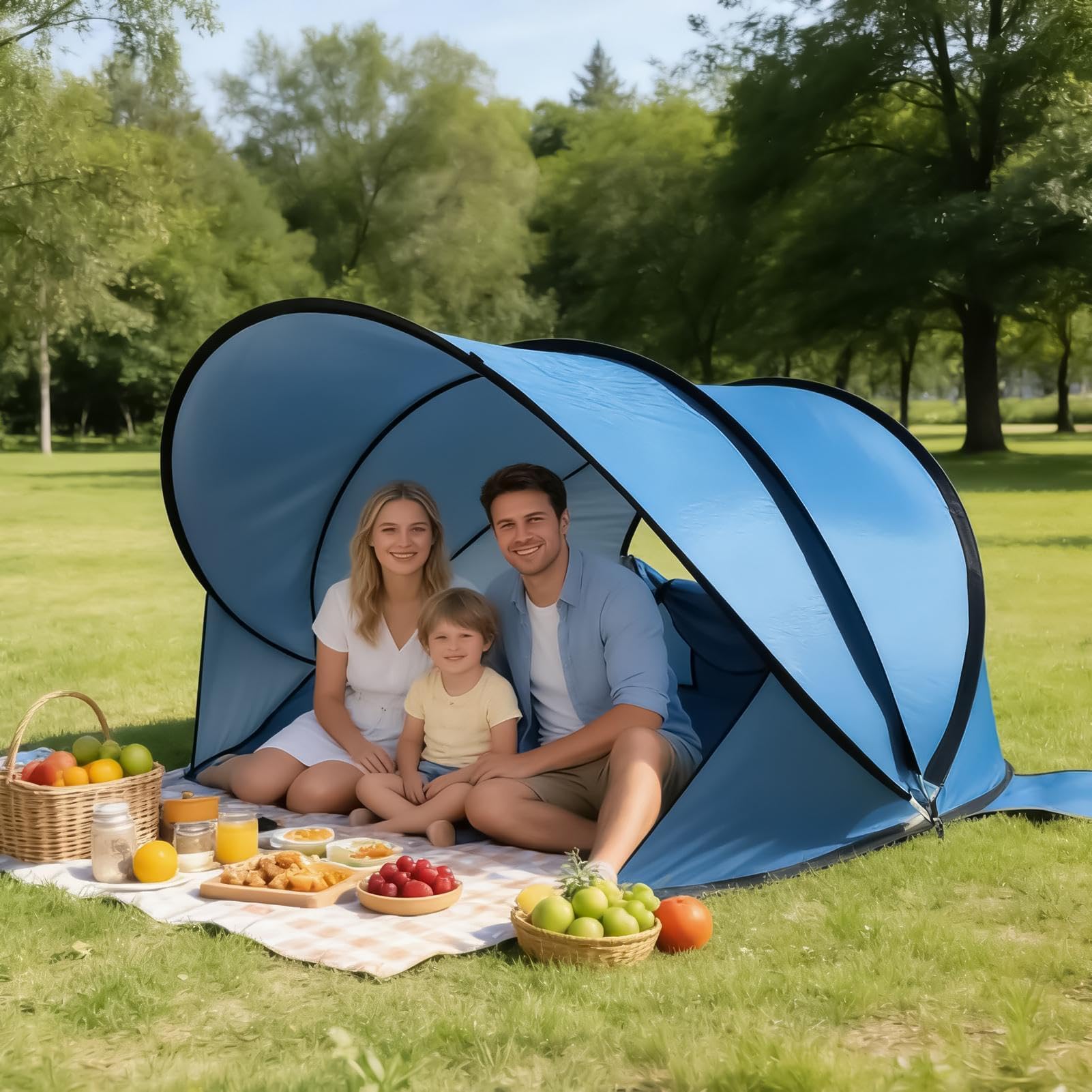 Przenośny Namiot Plażowy Szybki Montaż I Duża Pojemność Wymiary 130 X 130 X