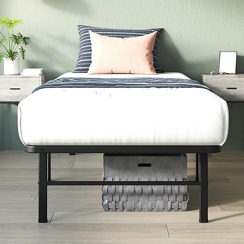 Vista 8 de ZINUS Rumi - Base de cama de metal individual de 14 pulgadas, base de colchón SmartBase® de montaje rápido, acero resistente sin necesidad de Negro