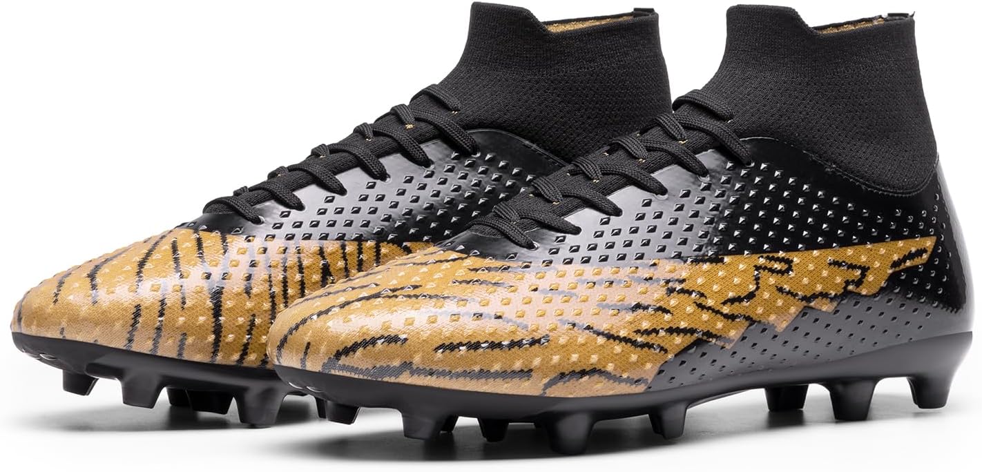 DREAM PAIRS Men's Soccer Cleats Lightweight Football Cleats Professional Training High-top Soccer Shoes