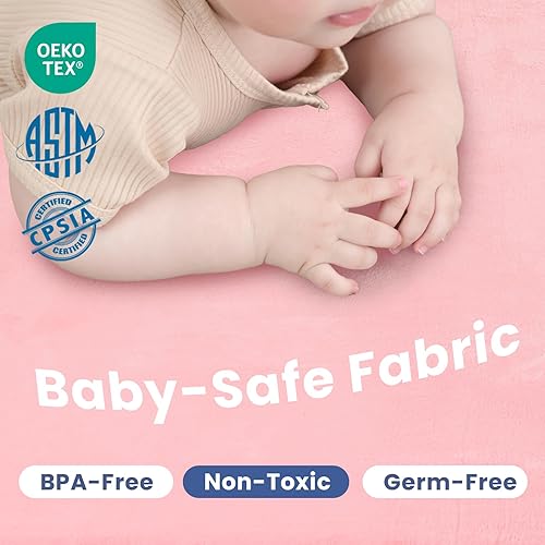 Miniatura 64 de Tapete de juego para bebé, tapete de espuma viscoelástica de 1.3 pulgadas de grosor, terciopelo coral suave, antideslizante, extragrande, tapete