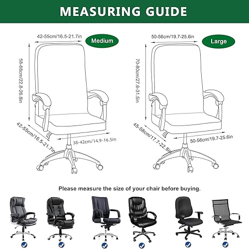 Miniatura 5 de Fundas elásticas para silla de oficina, funda universal giratoria para silla de escritorio, extraíble, funda de asiento para silla de jefe, funda de