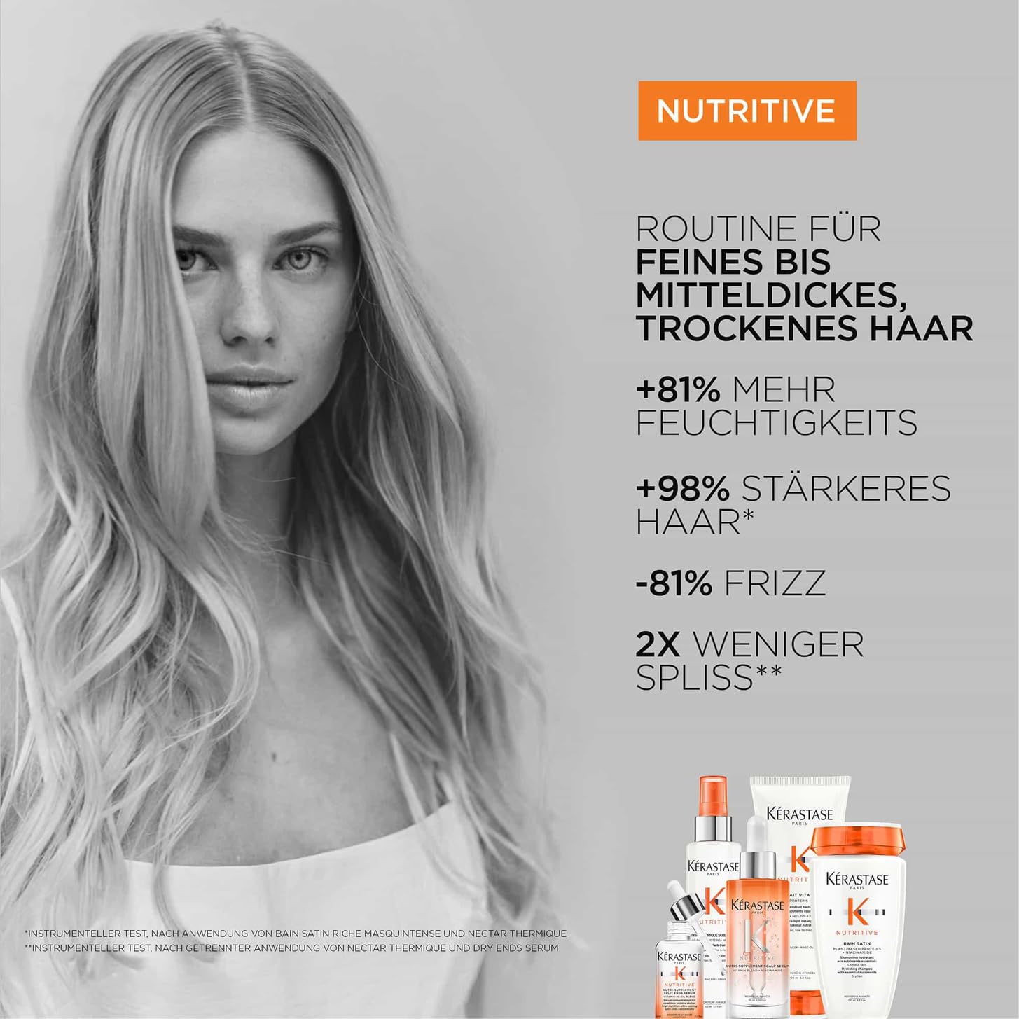 Kérastase Nutritive, Serum für strapazierte Haarspitzen, Feuchtigkeitsspendend?e Wirkung gegen Haarbruch und Frizz, Ohne Parabene, Nutri-Supplement Split Ends Serum, 50 ml