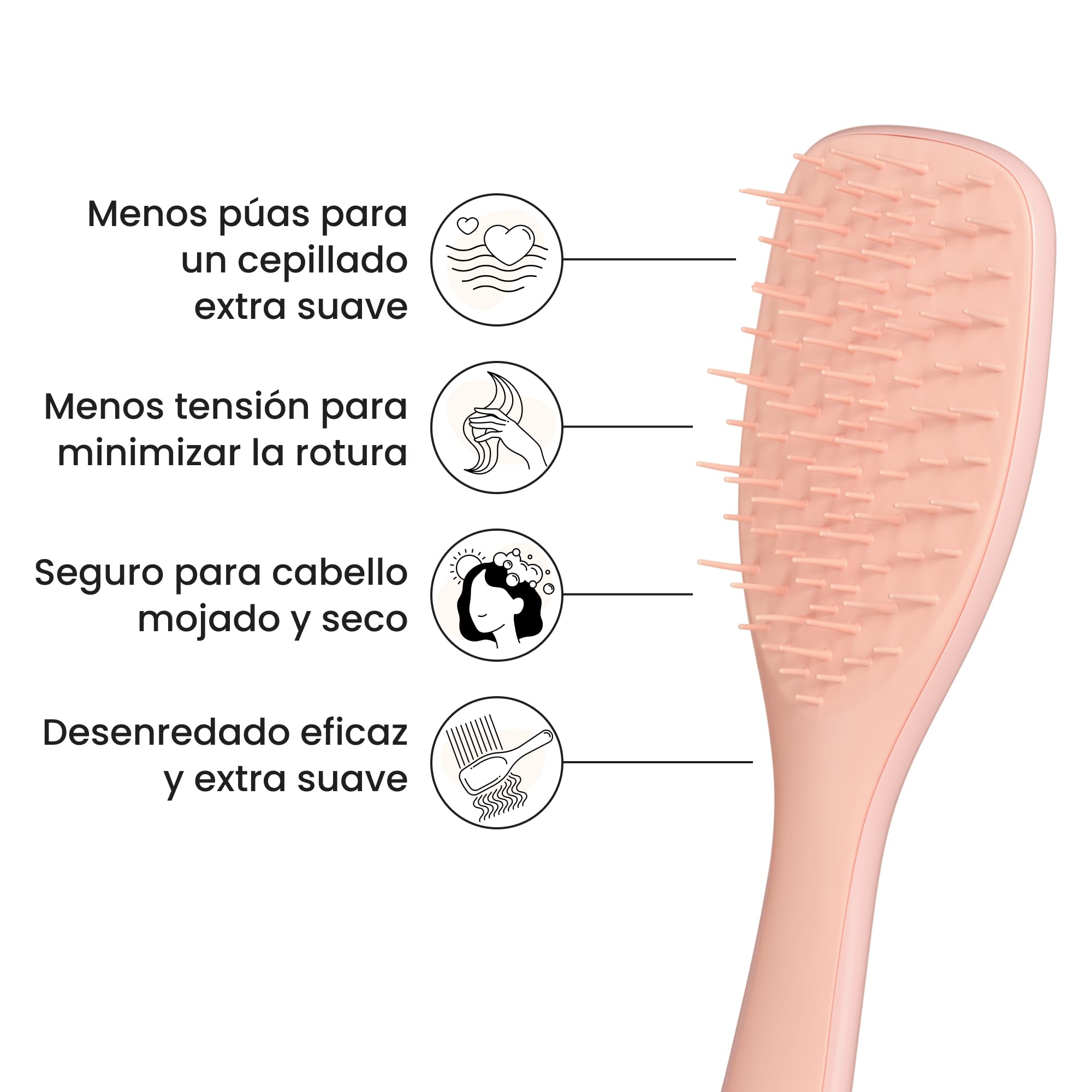 Tangle Teezer Extra Gentle Ultimate Detangler Hairbrush - Cepillo Desenredante Delicado para Pelo Seco y Mojado - Púas de Separación Amplia para un Desenredado Suave - Menos Caída y Rotura - Azafrán