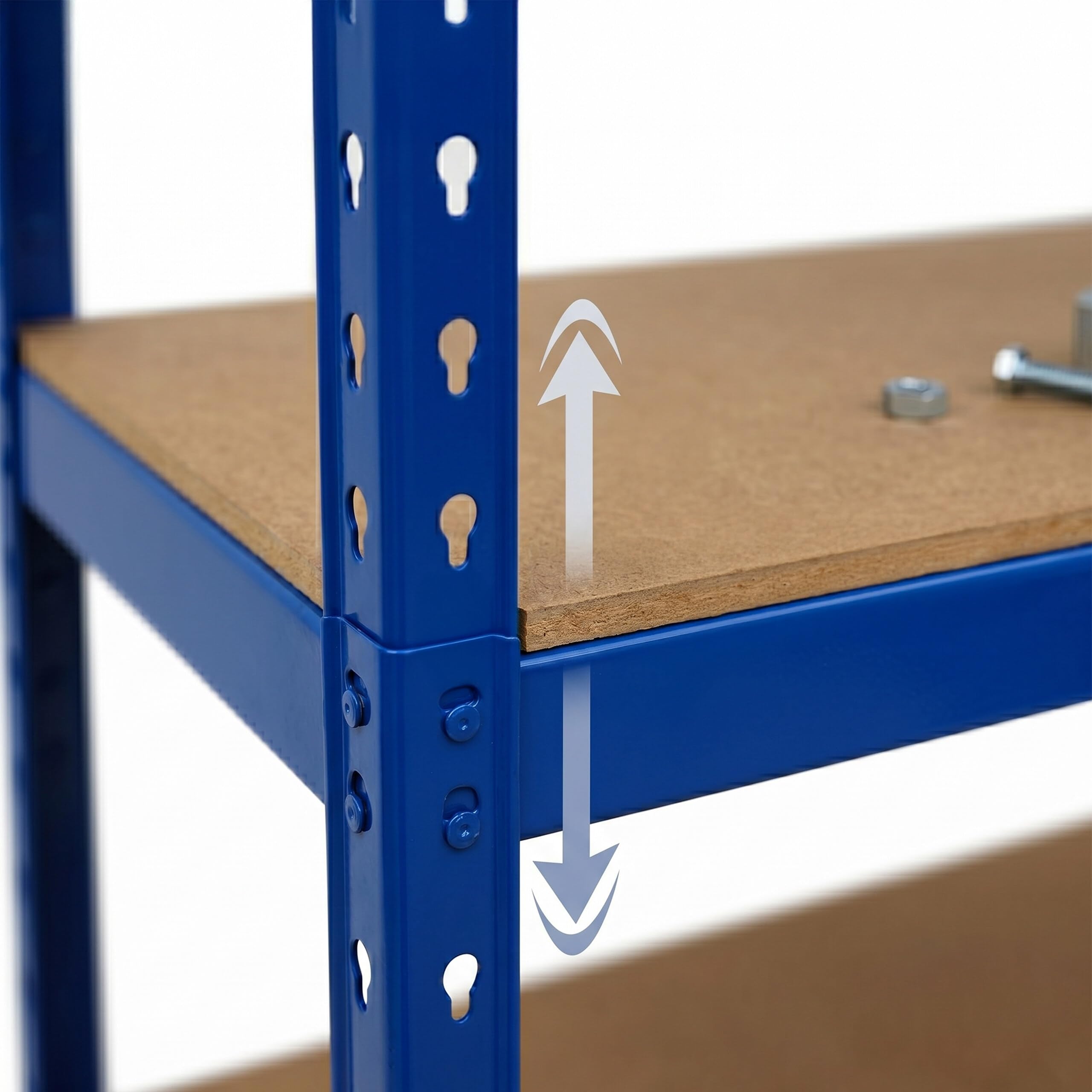 Relaxdays estantería Industrial con Ruedas, 209x90x40 cm, 900 kg, 6 baldas, Acero, Sistema de Montaje, Azul