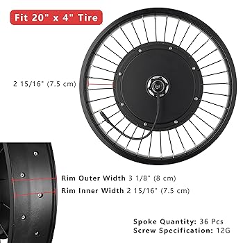 Amazon | AW 電動自転車変換キット 48V 1000W 20インチ フロント