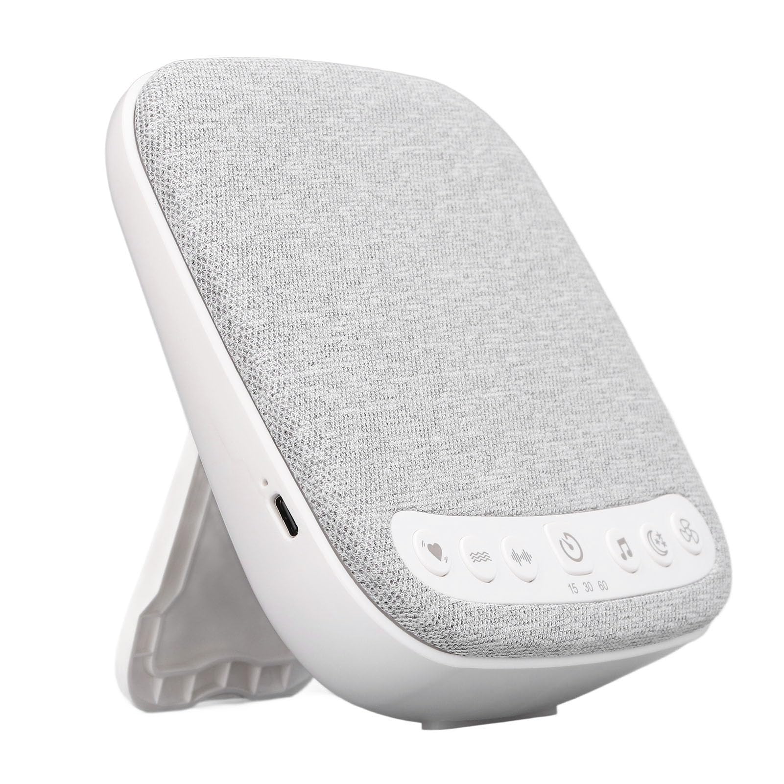 Dispositif D'aide au Sommeil pour bébé avec 18 Sons Apaisants pour Apaiser les Nourrissons au Chevet, Machine à Bruit Blanc, Taille Portable, 14 X 14 X 4,5 Cm (Blanche)