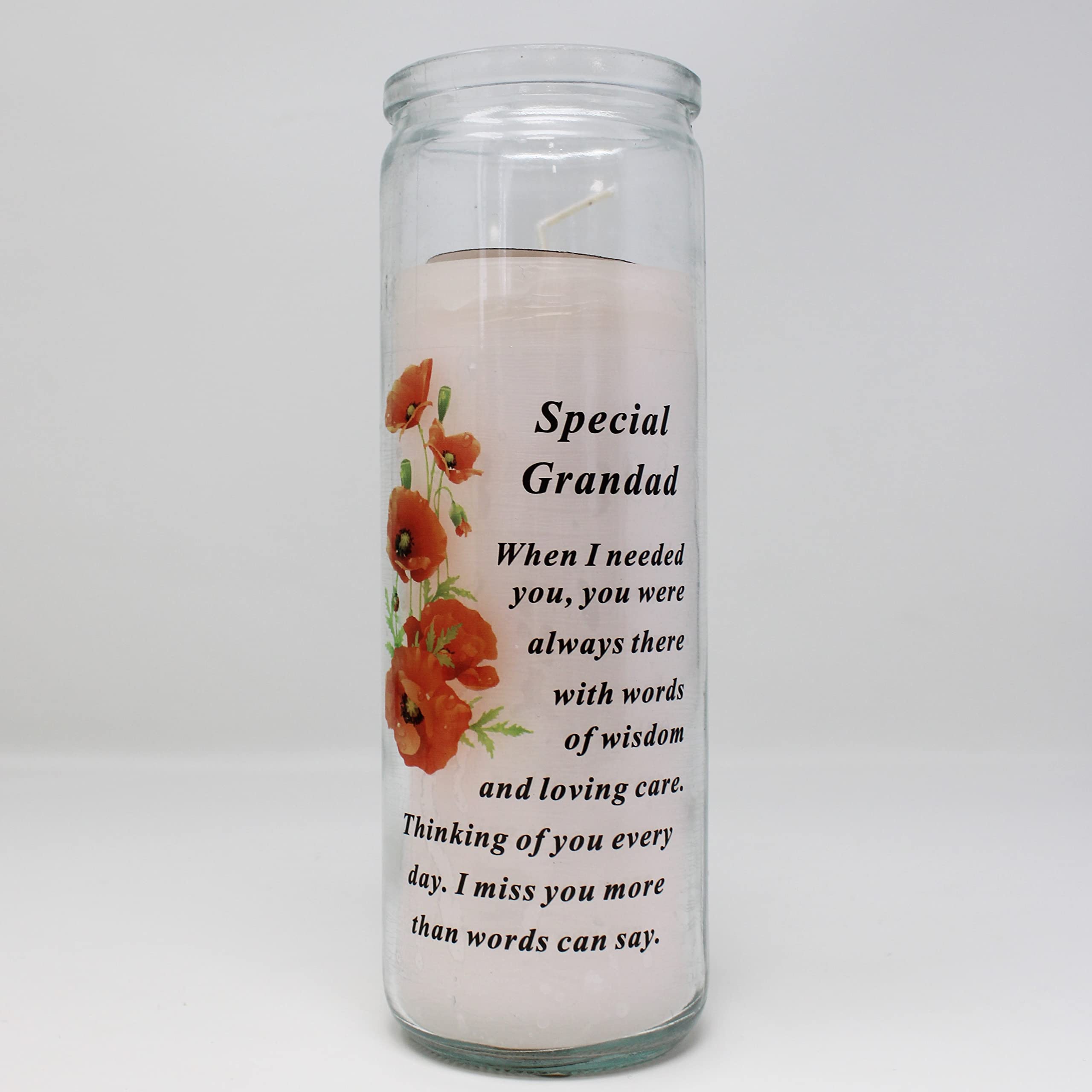 David Fischhoff Memorial Sentiment Graveside Glass Candle - Special Grandad