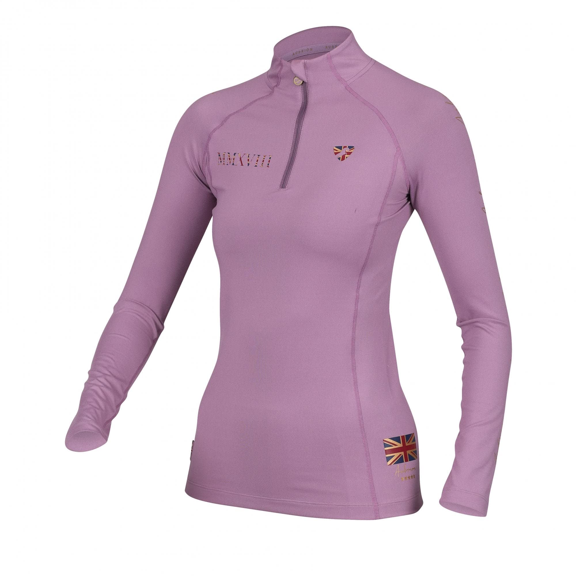 Shires Aubrion Team Womens Long Sleeve Base Layer - Mauve XL