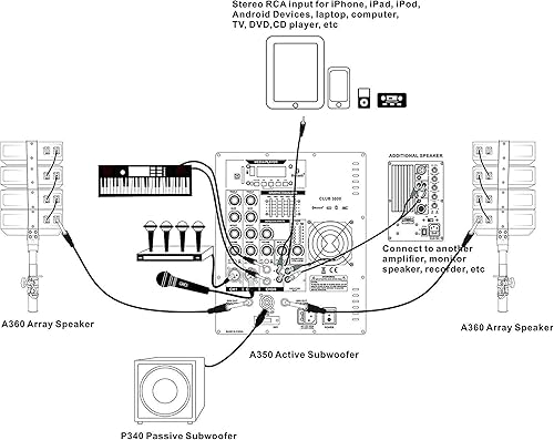 Miniatura 4 de RECK - Sistema de altavoces PA alimentados por DJ/de 4000 vatios con Bluetooth/USB/tarjeta SD/control remoto (dos subwoofers de 12 pulgadas y 8