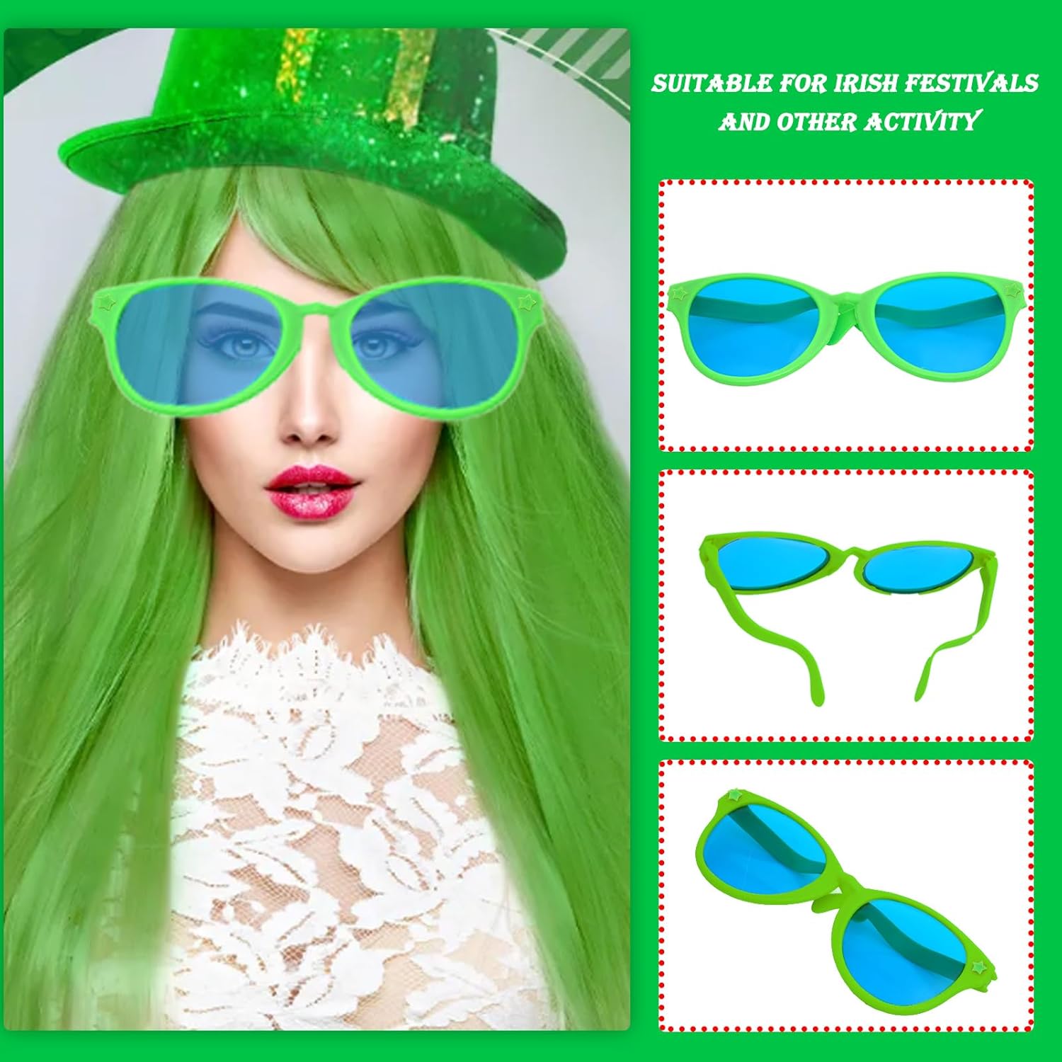 12 Pieces Jumbo Plastic Sunglasses, Novelty Clown Props Party Sunglasses Giant Funny Glasses Oversized Eyewear for Festival Costume Cosplay Party Supplies Accessories
