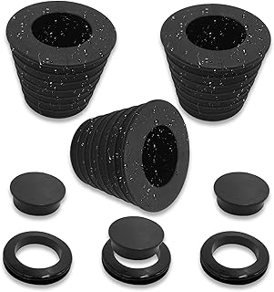 CONEHOY 6 Pcs Umbrella Cone Wedge Patio Table Umbrella Hole Ring and Cap Set - Outdoor Umbrella Pole Stabilizer - Pool Umbrella Adapter Fits Umbrella Pole Diameter 1.5 Inch or Smaller (Black)