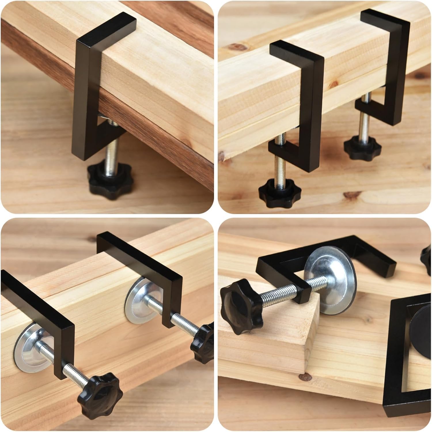 2 Pcs Adjustable G Clamps for Woodworking Small Screw Table Clamps for Carpentry DIY Universal Metal Bench Clamps for Wood Plastic - Image 2