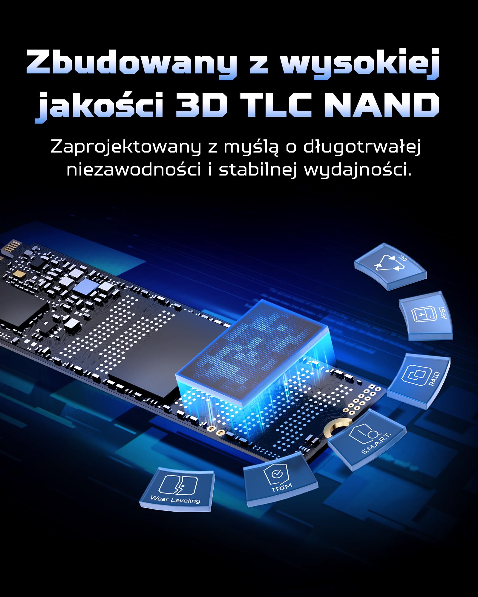 acer Predator GM7 1TB SSD, M.2 2280 PCIe Gen 4 x4 NVMe 2.0, 3D TLC NAND, prędkość odczytu do 7200 MB/s, wewnętrzny dysk półprzewodnikowy do laptopa, komputera stacjonarnego i PS5
