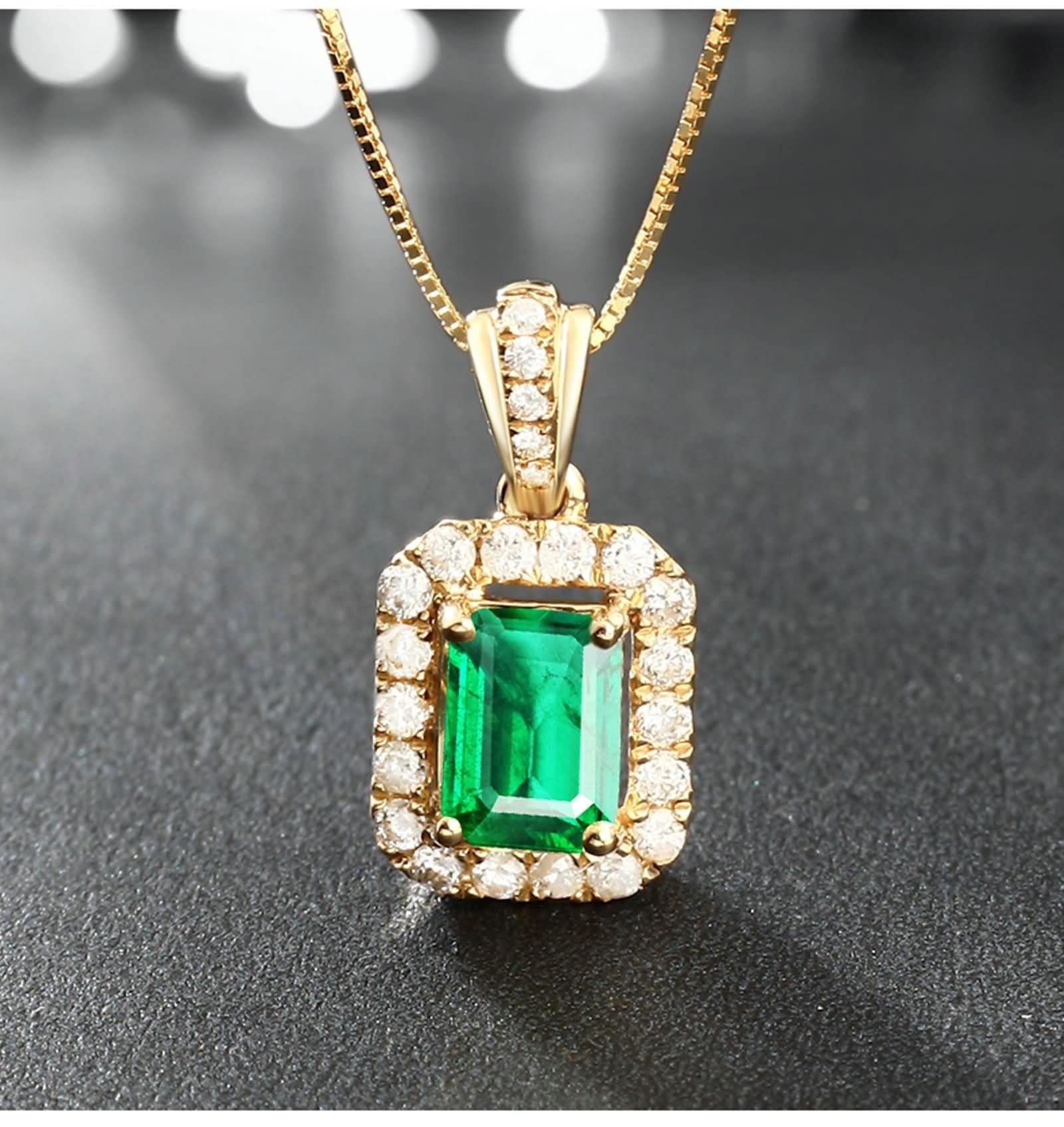 Geburtsstein-Halskette für Damen, Halskette aus 18 Karat 750er Gold mit Edelstein, luxuriöse Damen-Halskette als Geschenk