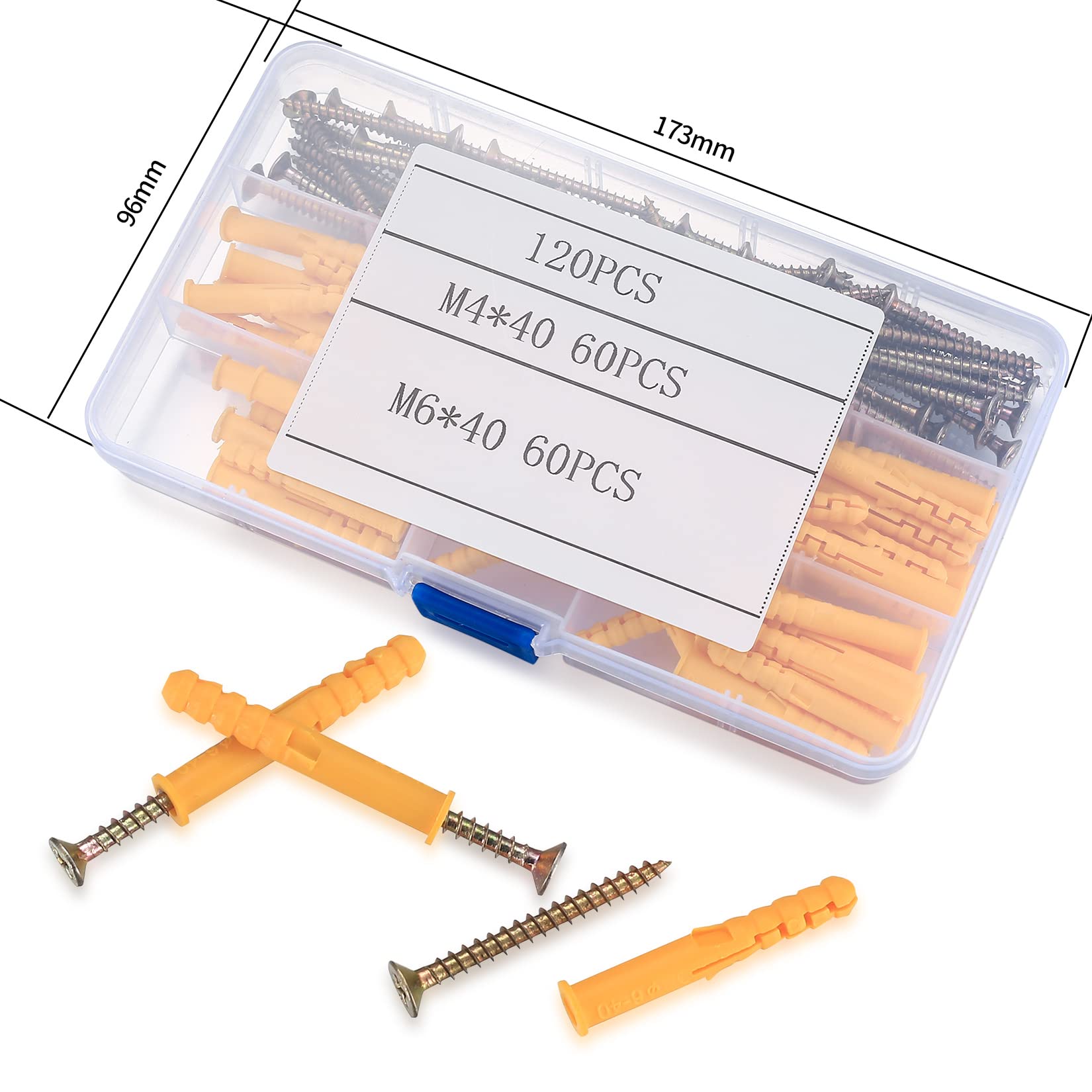 100 Tasselli Per Cartongesso Con Viti - Tasselli Autofilettanti M6 Con Viti M4x30mm, Per Pareti Fragili E Mattone Forato