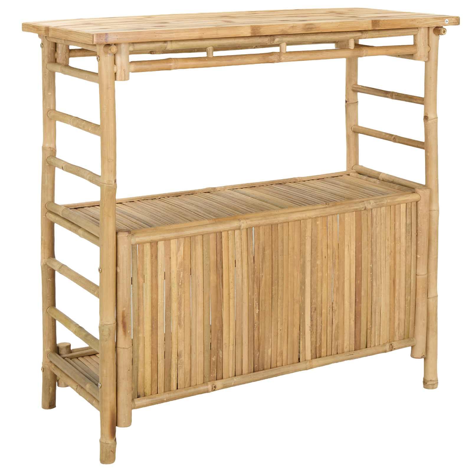 vidaXL Table de bar extérieure Naturel 110 x 50 x 105 cm Bambou, Table de bar tendance, résistante, pour l'extérieur, parfaite pour soirées d’été, jardin, déco écolo et minimaliste