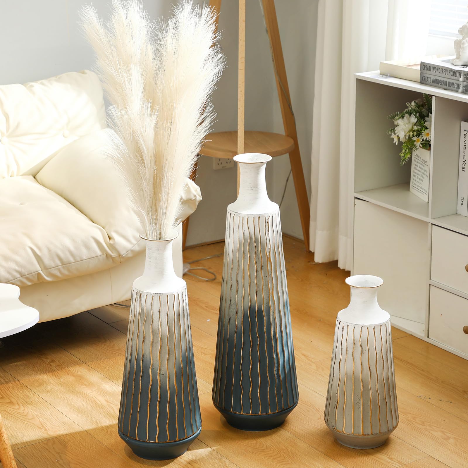 置物 hamham2L Amazon.com: Ninehaoou 3 Pcs Tall Metal Vase 27/21/16 Inch