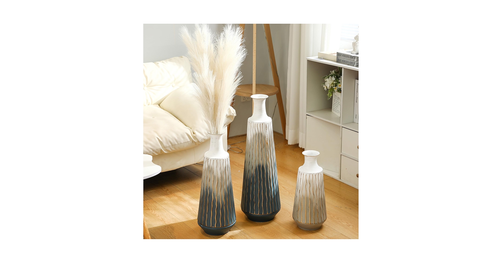 Amazon.com: Ninehaoou 3 Pcs Tall Metal Vase 27/21/16 Inch